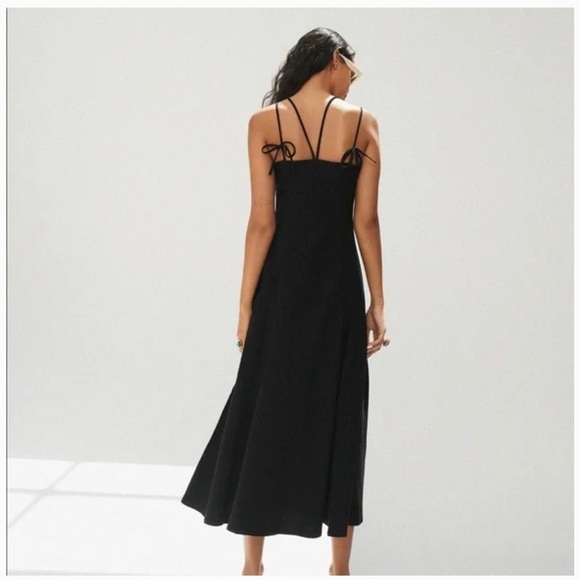 NWT Zara LINEN BLEND DRESS M Black | 3067/303 - Picture 5 of 13